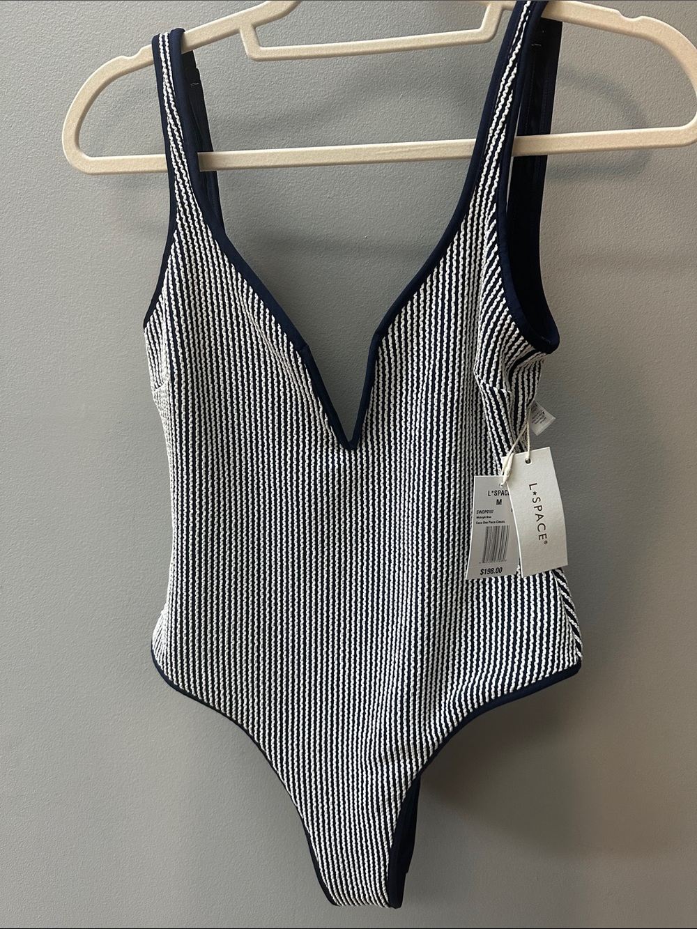 l*space Navy & White Striped Women’s One-Piece Swimsuit